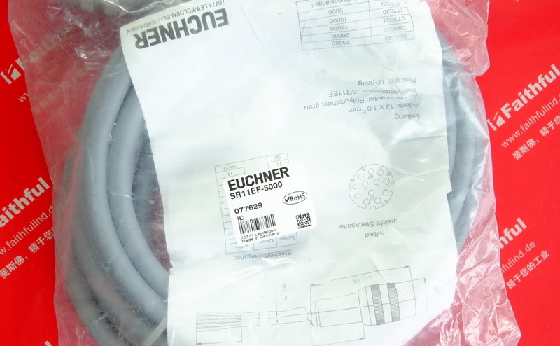 Euchner 077629 EUCHNER Anschluss kabel C-M26F12-12X1 mit SR11-Rundstecker, 0 PU05,0-MA-077629 5 m
