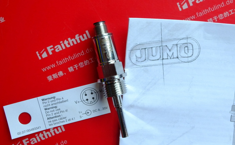 Jumo 00508279 JUMO Schrauben-und Wärme widerstands temperatur sensor Dtrans T100 902815/20-370-1013-2-6-50-104-24/000