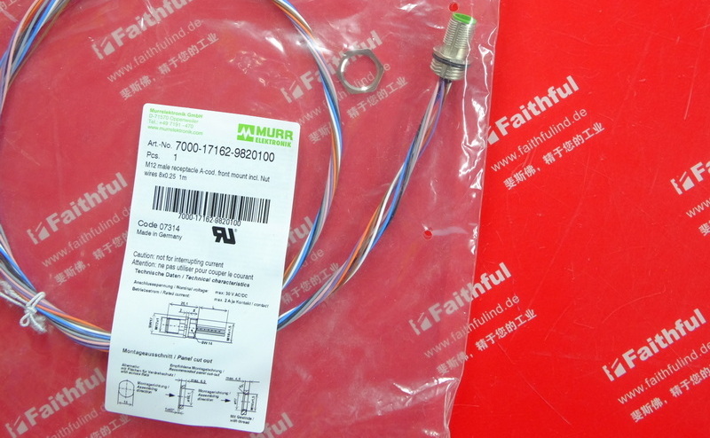 Murr-Elektronik 7000-17162-9820100 MURR Verbindungs kabel M12 8 Pin 1 Meter
