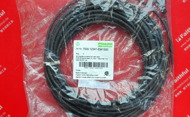 Murr Elektronik 7000-12341-6341500 MURR Verbindungs linie M12 4 Kern 15 Meter