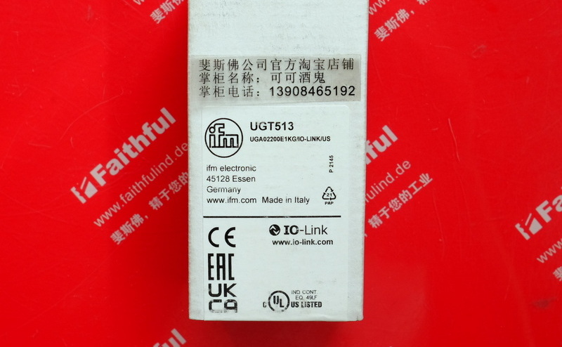 IFM UGT513 IFM Neuer Ultraschalls ensor UGA02200E1KG/IO-LINK/US